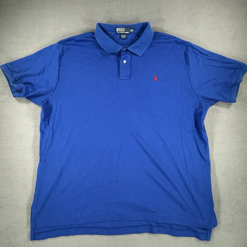 Polo Ralph Lauren Shirt Mens XXL Blue Classic Fit Short Sleeve Golf Polo *
